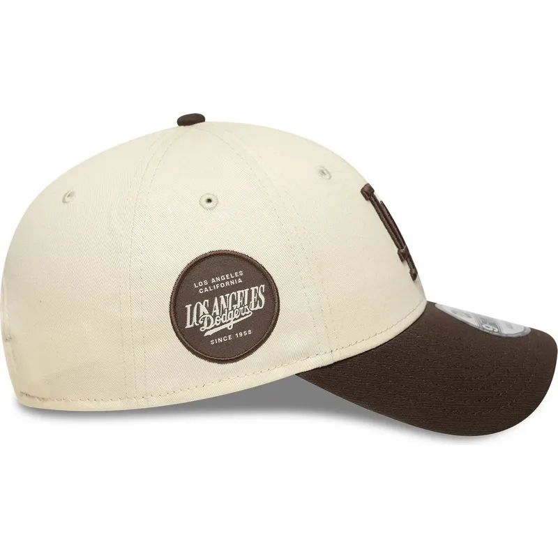 cepice-zaoblena-hneda-nastavitelny-9forty-side-patch-los-angeles-dodgers-mlb-new-era
