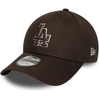 Čepice zaoblená hnědá nastavitelný 9FORTY Outline Los Angeles Dodgers MLB New Era