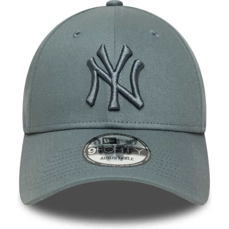 new-era-new-york-yankees-mlb-9forty-league-essential-justerbar-gra-kurvkeps-med-gra-logotyp