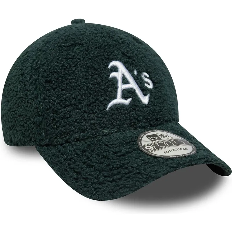 grune-verstellbare-curved-cap-9forty-winter-borg-der-oakland-athletics-mlb-von-new-era