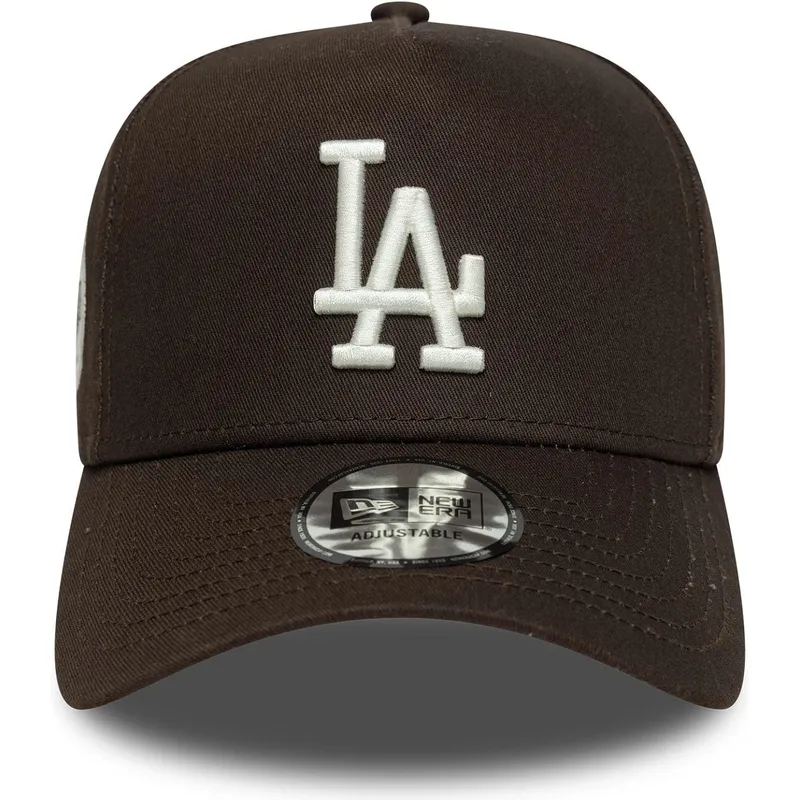 braune-gebogene-snapback-kappe-9forty-e-frame-side-patch-der-los-angeles-dodgers-mlb-von-new-era