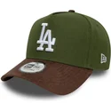 gron-och-brun-bojd-snapback-keps-9forty-e-frame-suede-visor-los-angeles-dodgers-mlb-fran-new-era