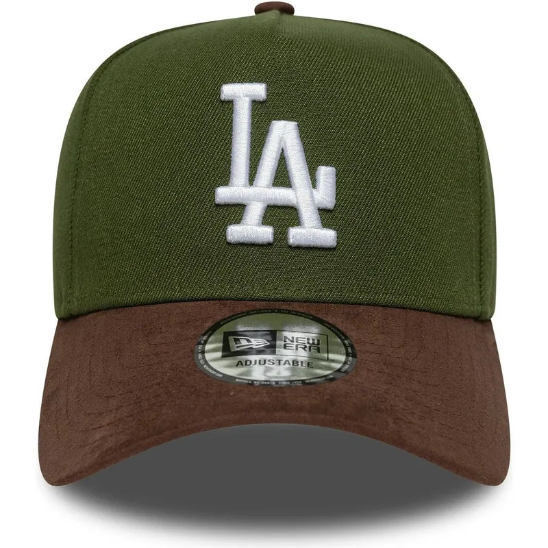 gron-och-brun-bojd-snapback-keps-9forty-e-frame-suede-visor-los-angeles-dodgers-mlb-fran-new-era