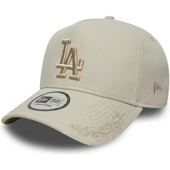 Cap zaoblená beige snapback 9FORTY E Frame Tonal Icon Los Angeles Dodgers MLB New Era