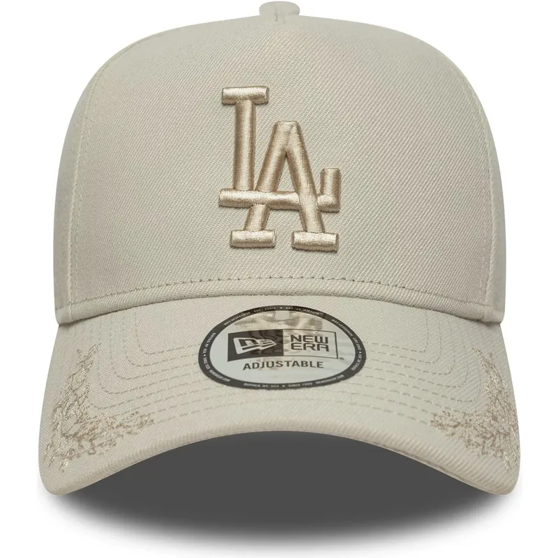beige-bojd-keps-snapback-med-beige-logotyp-9forty-e-frame-tonal-icon-fran-los-angeles-dodgers-mlb-av-new-era