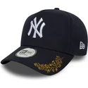 marinbla-kurvad-keps-snapback-9forty-e-frame-tonal-icon-new-york-yankees-mlb-fran-new-era