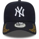 marinbla-kurvad-keps-snapback-9forty-e-frame-tonal-icon-new-york-yankees-mlb-fran-new-era