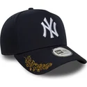 marineblaue-gebogene-snapback-kappe-9forty-e-frame-tonal-icon-der-new-york-yankees-mlb-von-new-era