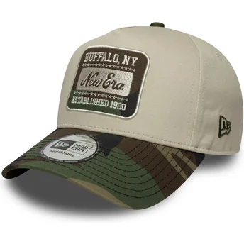 Čepice zaoblená maskáčová snapback 9FORTY E Frame Camo Patch New Era