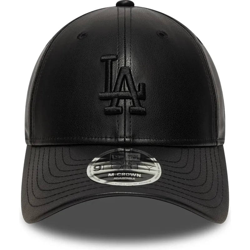svart-bojd-snapback-keps-med-svart-los-angeles-dodgers-logotyp-9forty-m-crown-pu-fran-new-era-mlb