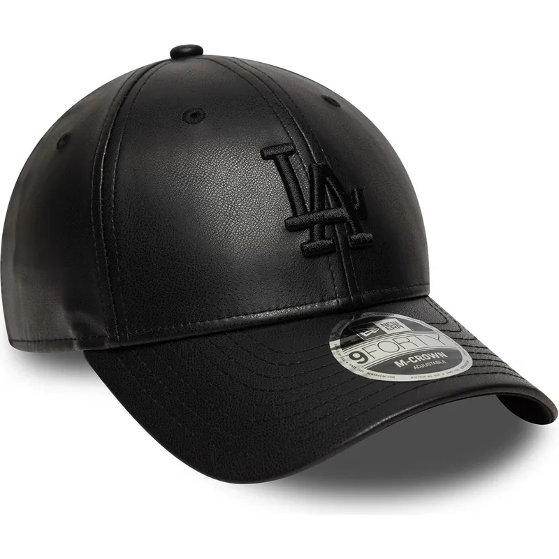 svart-bojd-snapback-keps-med-svart-los-angeles-dodgers-logotyp-9forty-m-crown-pu-fran-new-era-mlb