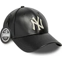 new-era-curved-brim-9forty-m-crown-img-leather-new-york-yankees-mlb-black-adjustable-cap
