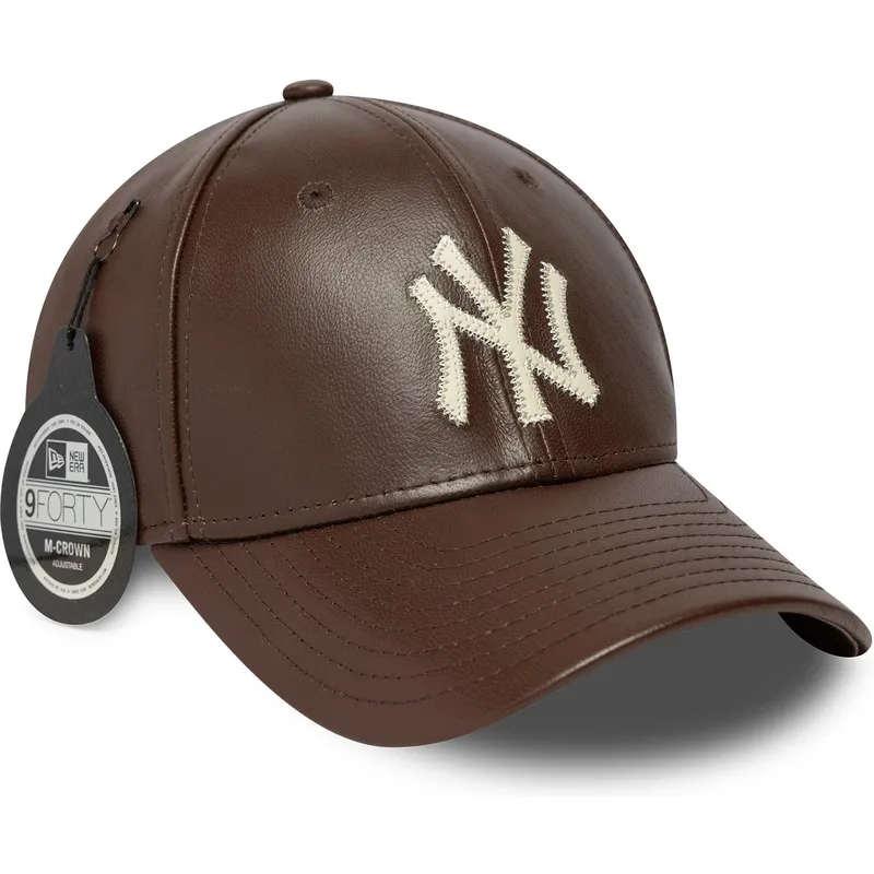 justerbar-brun-bojd-keps-9forty-m-crown-img-leather-new-york-yankees-mlb-fran-new-era