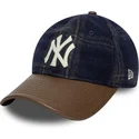 gorra-curva-azul-marino-y-marron-ajustable-9twenty-img-loden-leather-de-new-york-yankees-mlb-de-new-era