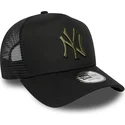 schwarze-trucker-cap-mit-grunem-logo-a-frame-league-essential-der-new-york-yankees-mlb-von-new-era