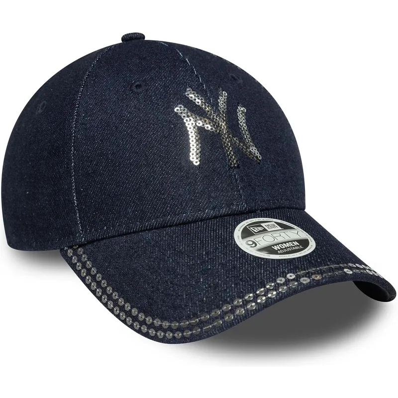 gorra-curva-azul-marino-ajustable-para-mujer-9forty-sequin-denim-de-new-york-yankees-mlb-de-new-era