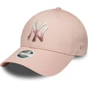 new-era-new-york-yankees-mlb-9forty-metallic-logo-justerbar-rosa-bojd-keps-for-dam