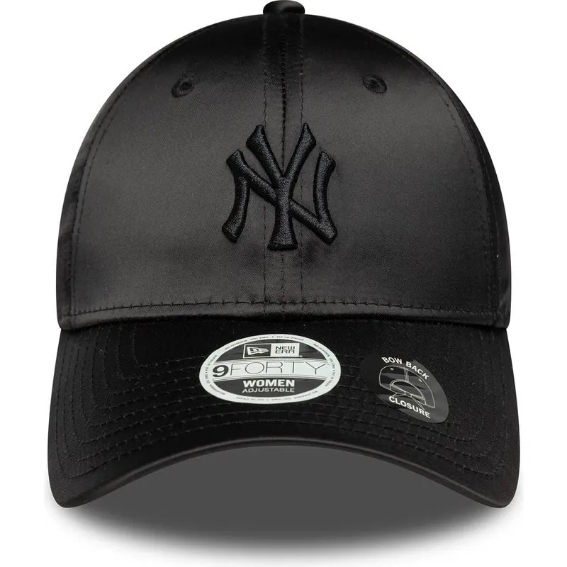 gorra-curva-negra-ajustable-para-mujer-con-logo-negro-9forty-satin-bow-back-de-new-york-yankees-mlb-de-new-era