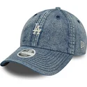 verstellbare-blaue-damen-baseballkappe-9twenty-denim-los-angeles-dodgers-mlb-von-new-era