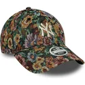 mehrfarbige-gebogene-verstellbare-damenkappe-9twenty-floral-der-new-york-yankees-mlb-von-new-era