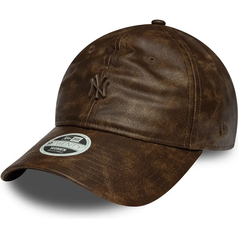 cepice-zaoblena-hneda-nastavitelny-9twenty-worn-pu-new-york-yankees-mlb-new-era