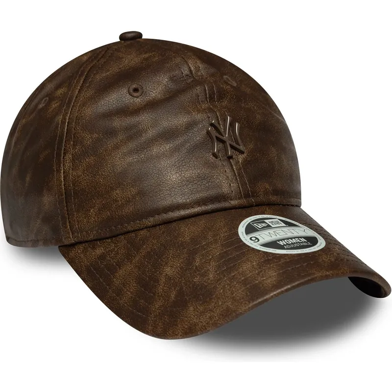 cepice-zaoblena-hneda-nastavitelny-9twenty-worn-pu-new-york-yankees-mlb-new-era