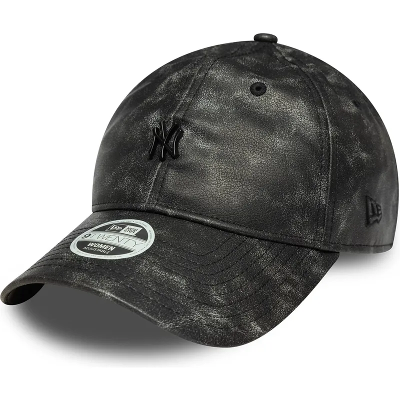 cepice-zaoblena-cerna-nastavitelny-pasek-9twenty-worn-pu-new-york-yankees-mlb-new-era