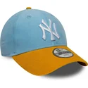 bojd-bla-och-brun-justerbar-keps-for-barn-9forty-cord-fran-new-york-yankees-mlb-av-new-era