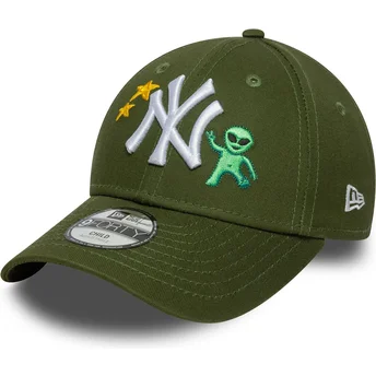 Verstellbare grüne Kinderkappe 9FORTY Space Icon New York Yankees MLB von New Era