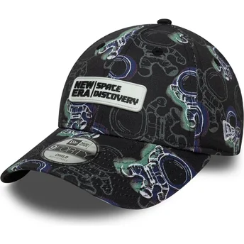 Gorra curva negra ajustable para niño 9FORTY Space All Over Print de New Era