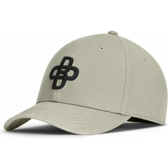 Verstellbare grüne Baseballkappe mit gebogenem Schirm und schwarzem Logo Baseball Peach OBL053 von Oblack