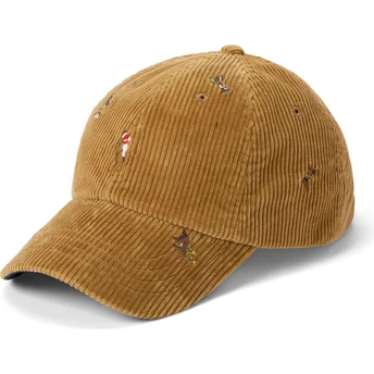 Verstellbare braune Kappe mit gebogenem Schirm Classic Sport Duck Corduroy von Polo Ralph Lauren