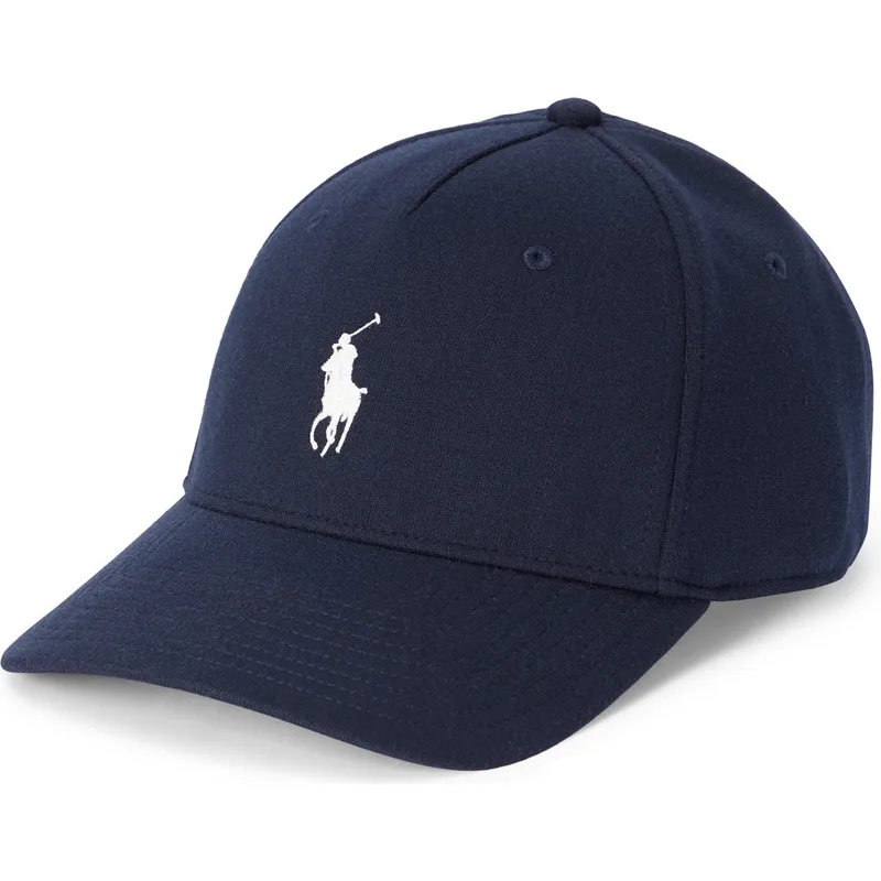 marineblaue-gebogene-snapback-kappe-modern-double-knit-jacquard-von-polo-ralph-lauren