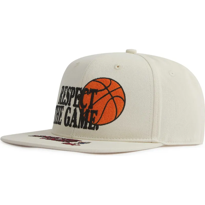gorra-plana-beige-snapback-respect-the-game-slogan-de-and1