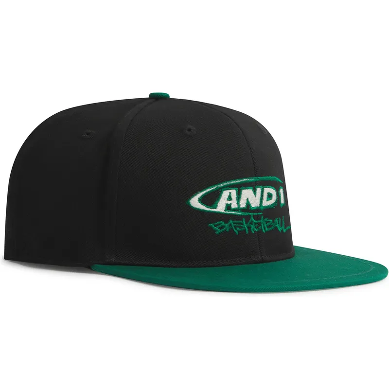 svart-och-gron-platt-keps-snapback-graffiti-logo-fran-and1