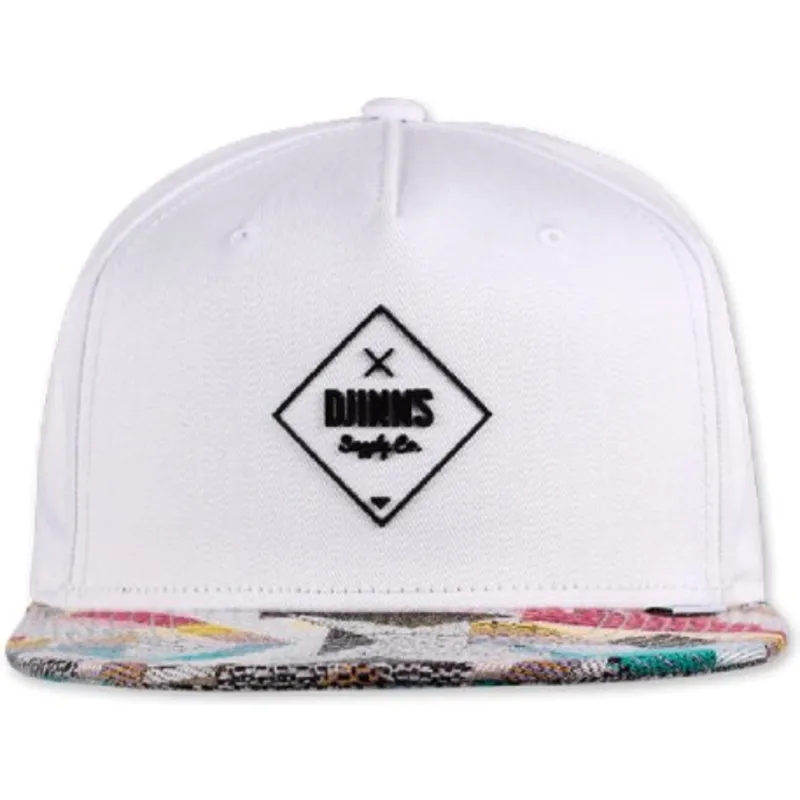 cepice-rovna-bila-snapback-rubber-aztek-djinns