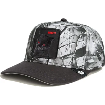 Svart böjd keps snapback katt Misfit Camo Desaturated Camo The Farm från Goorin Bros.