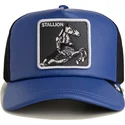 blaue-und-schwarze-trucker-kappe-pferd-lfg-stallion-pre-game-seasonal-the-farm-von-goorin-bros