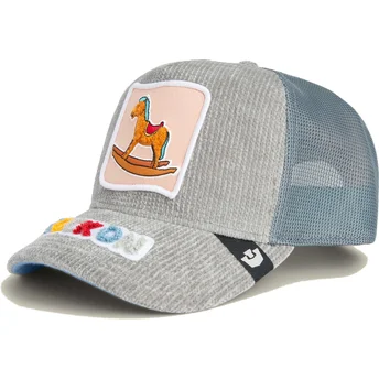 Čepice zaoblená šedá snapback Rock On Hobby Horse Happy Thoughts The Farm Goorin Bros.