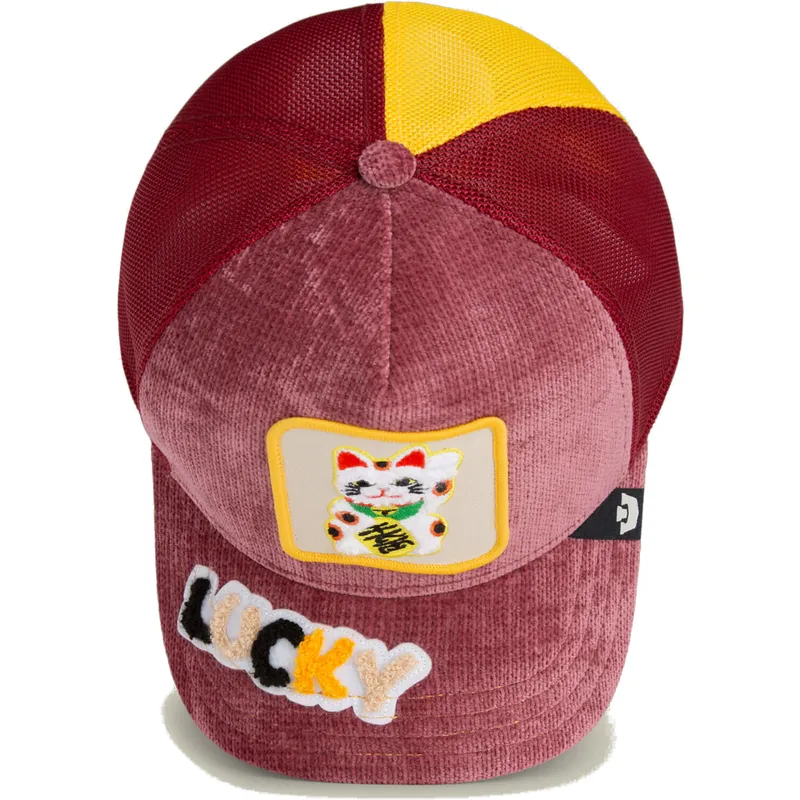 cepice-zaoblena-cervena-snapback-lucky-maneki-neko-happy-thoughts-the-farm-goorin-bros