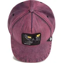 rote-gebogene-denim-snapback-kappe-katze-menace-rail-bird-the-showdown-the-farm-von-goorin-bros