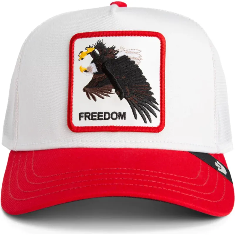 gorra-trucker-blanca-y-roja-aguila-freedom-elgae-flip-side-2-the-farm-de-goorin-bros