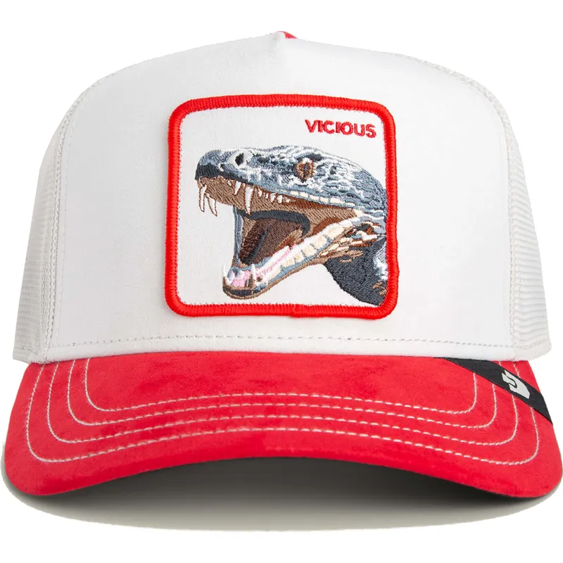 cepice-zaoblena-zadne-zvire-bila-snapback-serpiente-vicious-suede-snake-suede-truckers-the-farm-the-farm-de-goorin-bros