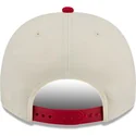 beige-rote-snapback-kappe-9fifty-a-frame-precurved-hardwood-classics-der-atlanta-hawks-nba-von-new-era