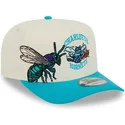 beige-blau-gebogene-snapback-kappe-9fifty-a-frame-precurved-hardwood-classics-der-charlotte-hornets-nba-von-new-era