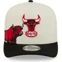beige-und-schwarze-snapback-9fifty-a-frame-precurved-hardwood-classics-kappe-der-chicago-bulls-nba-von-new-era