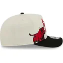 beige-und-schwarze-gebogene-snapback-kappe-9fifty-a-frame-precurved-hardwood-classics-der-chicago-bulls-nba-von-new-era