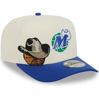 Böjd beige och blå snapback-keps 9FIFTY A Frame Precurved Hardwood Classics från Dallas Mavericks NBA av New Era