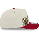 beige-und-rote-gebogene-snapback-kappe-9fifty-a-frame-precurved-hardwood-classics-der-denver-nuggets-nba-von-new-era