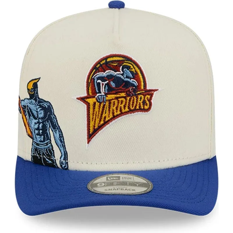 beige-och-bla-bojd-keps-snapback-9fifty-a-frame-precurved-hardwood-classics-golden-state-warriors-nba-fran-new-era